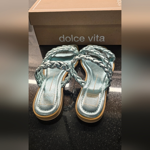 NIB Dolce Vita Electric Blue Braided Sandals 7.5 - Picture 4 of 7